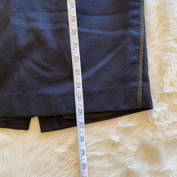 Harvé Benard Black Wool Herringbone Pencil Skirt 12 - Picture 7 of 9